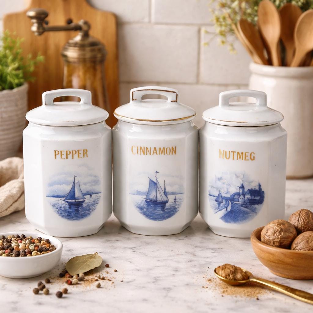 Vintage Lenox Spice Village Canister Set - Etsy
