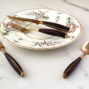 アンティークローズウッド食器ブラス製ミッドセンチュリーカトラリー