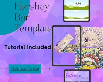 Hershey's Bar Wrapper Template with Tutorial.