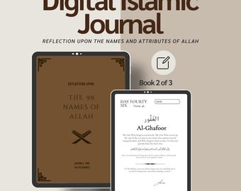 Digital Islamic Journal on the 99 Names of Allah - Guided Reflection E-Book 2 (33 of 99 Names) | Quran Journal | Muslim Eid & Ramadan Gift