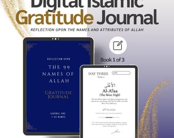 Islamisches Dankbarkeits-Journal - 99 Namen Allahs, Geführtes E-Book (Digitaler Download)