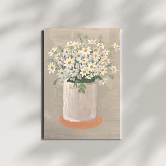 白い花瓶の花（アクリル画） 白い花瓶の花（アクリル画） 白い花瓶の花