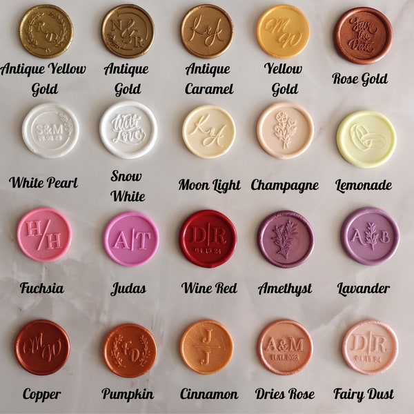 Custom Wax Seal Sticker, 40 Colors Wax Seals Self-Adhesive Backing, 60 Designs Personalized Monogram Wax Seal Stickers