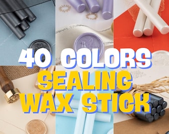 40 Colors Sealing Wax Sticks: Metallic, Pastel, Gold Mailing Wax