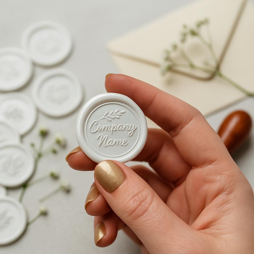 Custom Logo Wax Seals: Bulk Self-Adhesive Stickers, 40 Colors