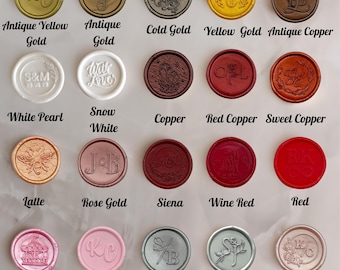 Custom Wax Seal Sticker, 40 Colors Wax Seals Self-Adhesive Backing, 84 Designs Personalized Monogram Wax Seals, Your Logo Photo Available