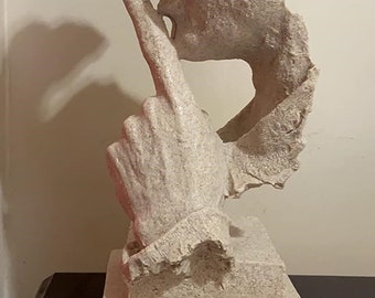 Abstract Sandstone Thinker Statue, Modern Art Home Decor