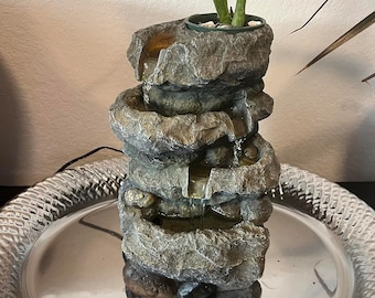 Tisch-Brunnen mit Pflanzer, Steingarten Home Decor