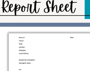 Hoja de informe de enfermería en formato PDF