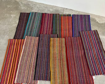 Traditional Peruvian table runner handwoven wool handmade colorful authentic