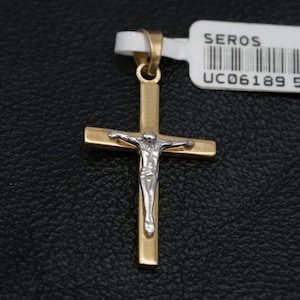 Solid 14K Gold Cross Pendant – Minimalist Real Gold Necklace – Christian Faith Jewelry – Spiritual Gift for Him or Her