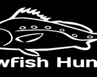 Jewfish Hunter Fishing decal 260 x 95 mm choose your color