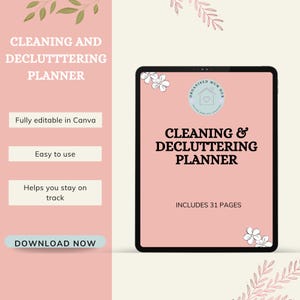 Cleaning and Decluttering Planner | Home Organisation Checklist | Weekly and Monthly Cleaning Schedule | Household Planner
