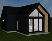 555sqft modern tiny home - cottage or backyard suite floor plan and CAD file