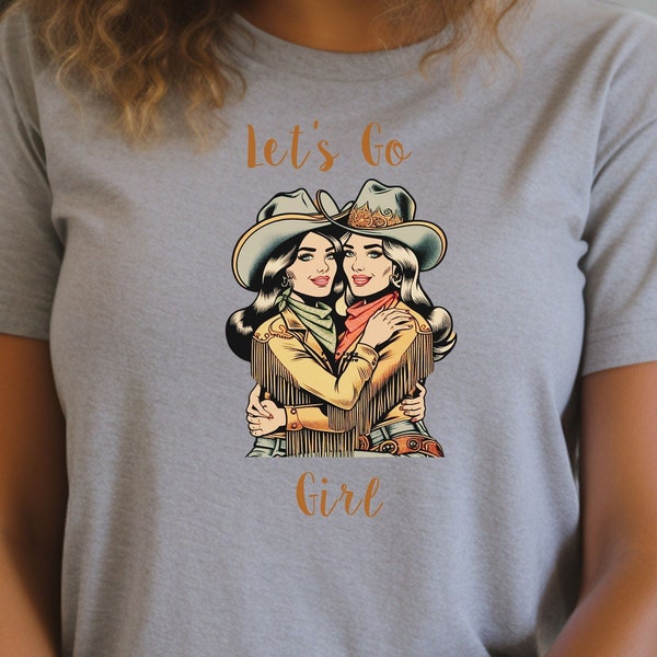 Lesbian Cowgirl, Retro Cowgirl, Funny Lesbian, Bisexual, Gay, LGBTQ, Pride Shirt, Iconic Tee, WLW, lesbian couple, Cowgirl Pride,