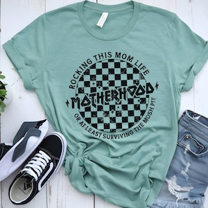 Rocking Mom Life Graphic Tee: Emo Mother&#39;s Day Shirt
