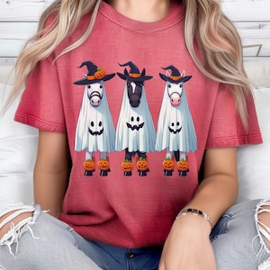 Comfort Colors® Halloween Horse Shirt, Ghost Horse Shirt, Spooky Horse Shirt, Horse Lover Gift, Western Halloween, Cowgirl Horse T-shirt