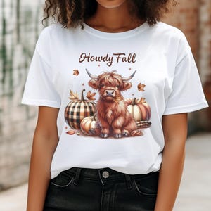 Howdy Fall, Moody shirt, Funny Cow shirt, Cow shirt, Cute highland Cow, Cow Lover Gift, highland cow nursery, moody cow shirt, holy cow