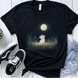 Retro Kitten Moon Graphic Tee: Distressed Cat Lover T-Shirt