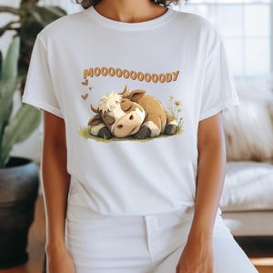 Mooooody Cow Shirt: Funny Highland Cow Lover Gift