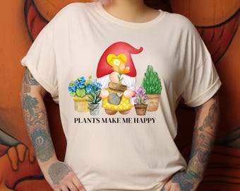 Maglietta "Le piante mi rendono felice": divertente maglietta da giardinaggio botanico