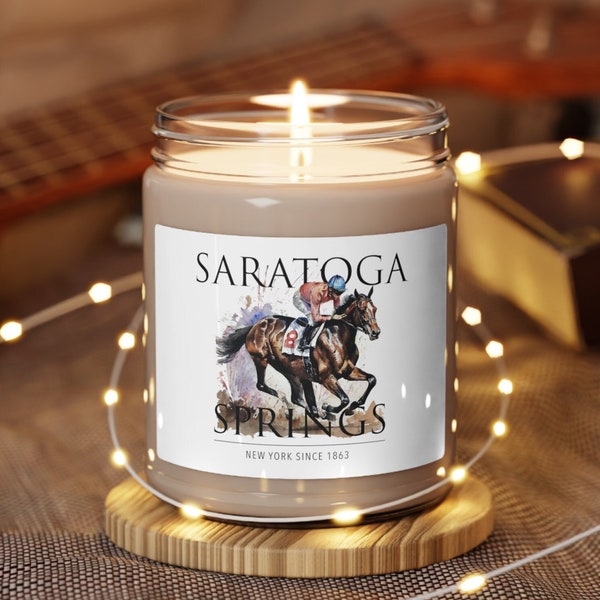 Saratoga Springs, Horse Racing, Soy Candle, Home Decor, Interior Decoration, wedding gift