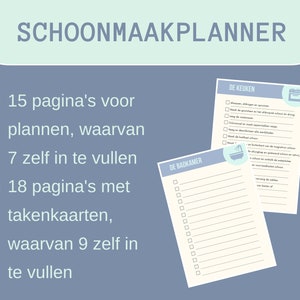 Digitale schoonmaak planner opruimen checklist schoonmaken huis en tuin ordenen en organiseren planner om uit te printen afbeelding 2