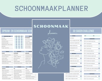 Digitale schoonmaak planner opruimen checklist schoonmaken huis en tuin ordenen en organiseren planner om uit te printen