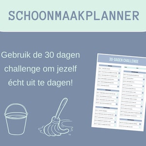 Digitale schoonmaak planner opruimen checklist schoonmaken huis en tuin ordenen en organiseren planner om uit te printen afbeelding 6