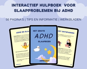 ADHD slaapwerkboek voor hulp bij slaapproblemen zelfhulp met slaapdagboek en slaaproutine met routinetracker leren slapen slapeloosheid