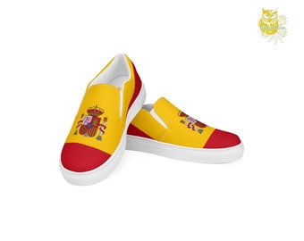 Spain, Women’s Slip-on Canvas Shoes, Casual Shoes, Euro Championship, National Team Gift, Soccer Fan Gift