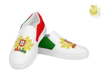 Portugal instapper canvas schoenen voor heren, vrijetijdsschoenen, EK, cadeau voor het nationale team, cadeau voor voetbalfans