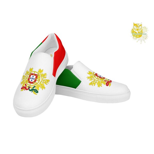 Portugal Men’s Slip-on Canvas Shoes, Casual Shoes, Euro Championship, National Team Gift, Soccer Fan Gift