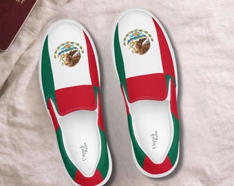 Mexico Flag Women's Canvas Slip-On Shoes, 2026 Championship Soccer Fan Gift