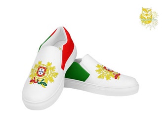 Chaussures en toile à enfiler pour femmes du Portugal, chaussures tout-aller, championnat d'Europe, cadeau équipe nationale, cadeau fan de football