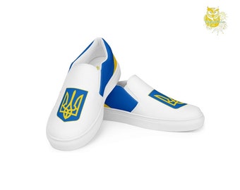 Ukraine Women’s Slip-on Canvas Shoes, Casual Shoes, Euro Championship, National Team Gift, Soccer Fan Gift