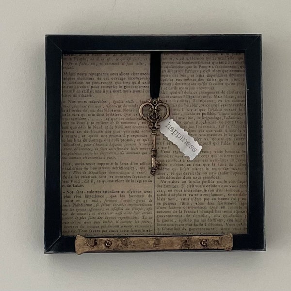 Key to Happiness Shadowbox / Key / Jewelry Holder. Anniversary, Wedding, Birthday Gift