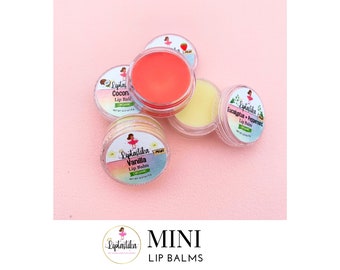 MINI LIP BALMs .17oz -Natural, Organic, Handmade- made with Beeswax, Shea Butter, Cocoa Butter, Castor oil, Coconut oil, Great for Spa days!