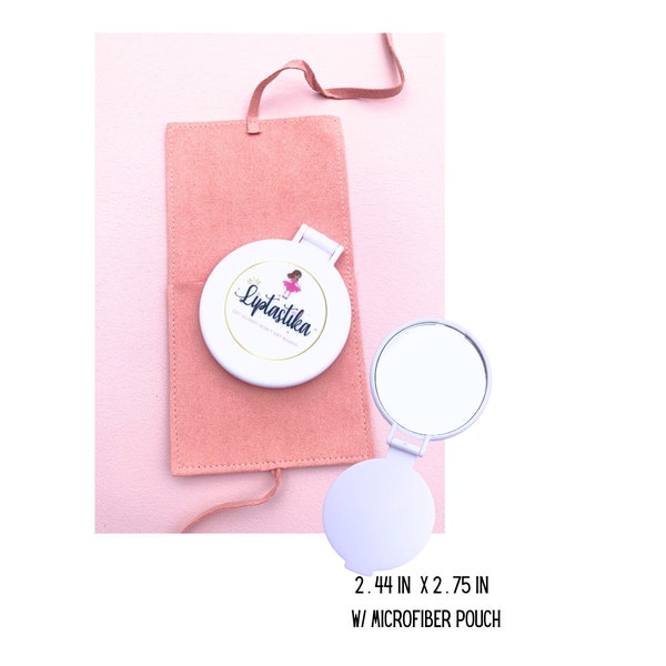 Compact Mirror- Sticker logo brand, Lightweight, Foldable, Portable