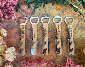 10 50 100Bulk Custom Wooden Bottle Opener, Wedding Favors for Guests, Personalized Groomsmen Gift, Party Favors, Business Promotional Items