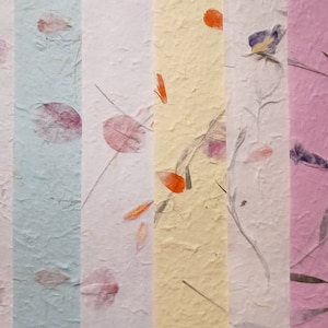 Mulberry paper with petal leaves flowers wood fiber eco-friendly natural Pack of 10 sheets A4