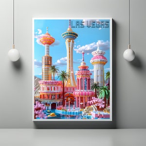 Las Vegas Travel Poster, Las Vegas Print, Las Vegas Travel Art Poster, digitaler Download, druckbare Las Vegas Wandkunst