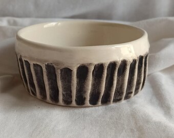 Ceramic Bowls , Black&White Ceramic Bowl , Handpainted Ceramic Bowl , Ceramic Cookie Bowl , Ceramic Jewelry Bowl , Dessert Bowl, Bowl