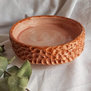 Ceramic Plate, Ceramic Bowl, Handmade Ceramic Plate, Decorative Plate, Coffee Colored Decorative Handmade Ceramic Footed Bowl image 4