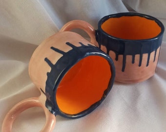 Handmade Ceramic Coffee Mug, Hand-Painted Espresso Cup