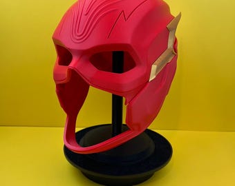 Speedster Hero Style Red Cosplay Helmet – Wearable Superhero Mask for Adults – Sci-Fi Costume Prop