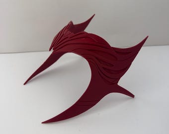 Scar-let Witch Inspired Crown | Red Cosplay Headpiece for Scrlet Witch Fans