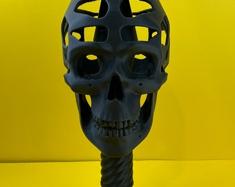 Skull Helmet and Mask Display Stand – Adjustable Skeleton Design for Helmets, Cosplay, and Masks