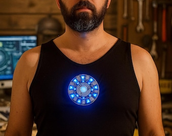 Iron Arc Reactor – Bright LED Chest Light, Magnetic 2-Piece Design, External Battery, Cosplay & Gift