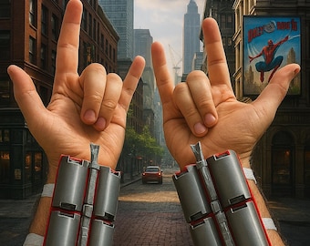 Spider Web Shooter – Realistic 3D-Printed Wrist Gadget, Cosplay Accessory, Collector Gift, Dual Arm Set